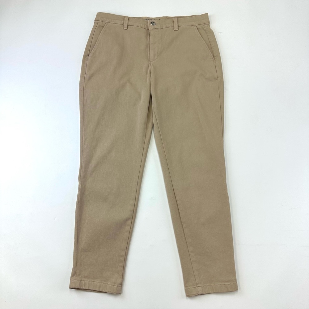 Second Yoga beige womens pants stretch cotton Size 30 pockets casual neutral